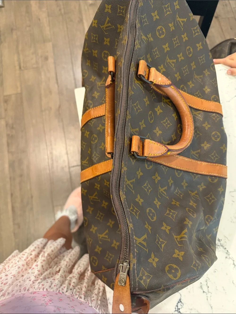 Louis Vuitton Brown Monogram Canvas Travel Bag keepall 50 - project bag/ as is